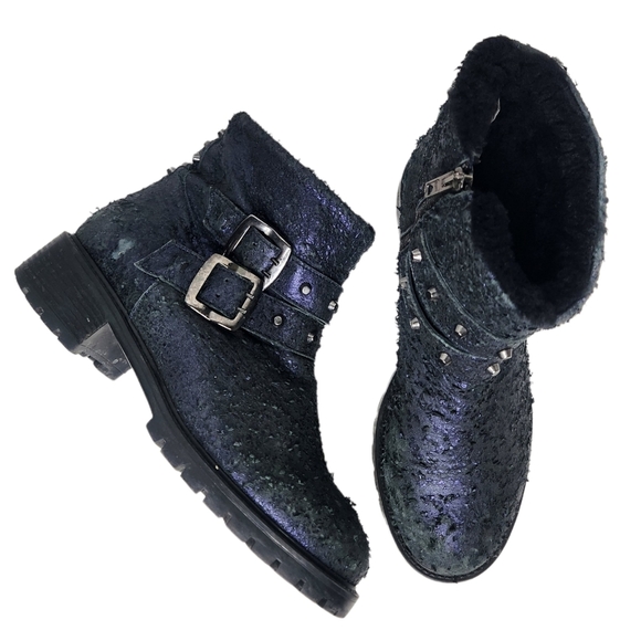 ROSS & SNOW Stefana Distressed Indigo Moto Boot - Picture 6 of 13